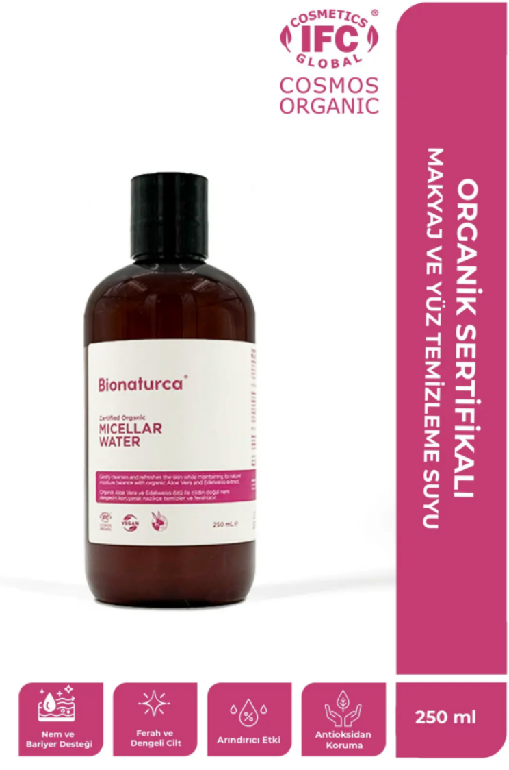 Organik Sertifikalı Makyaj ve Yüz Temizleme Suyu  250 ml - Bionaturca