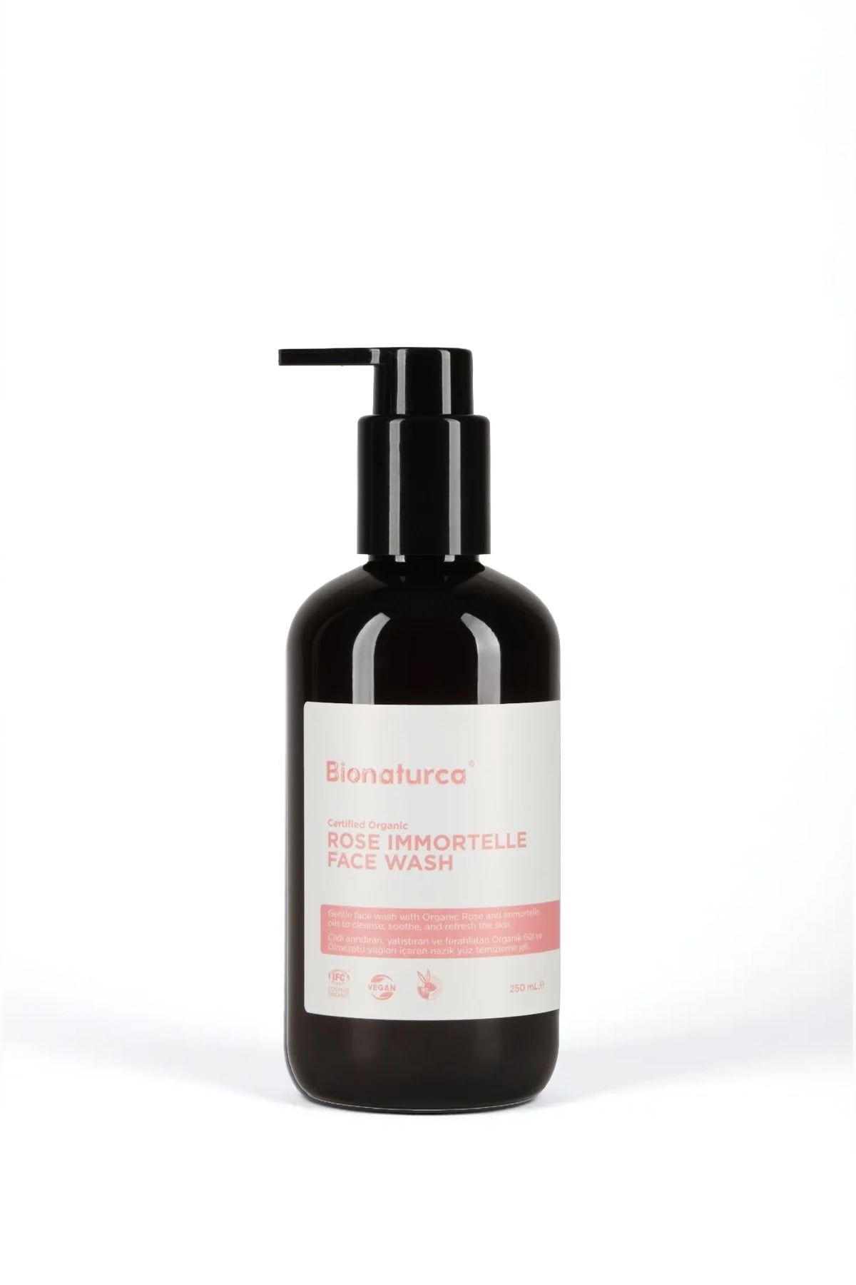 Organik Sertifikalı Gül & Ölmezçiçek Canlandırıcı Yüz Temizleme Jeli 250 ml - Bionaturca