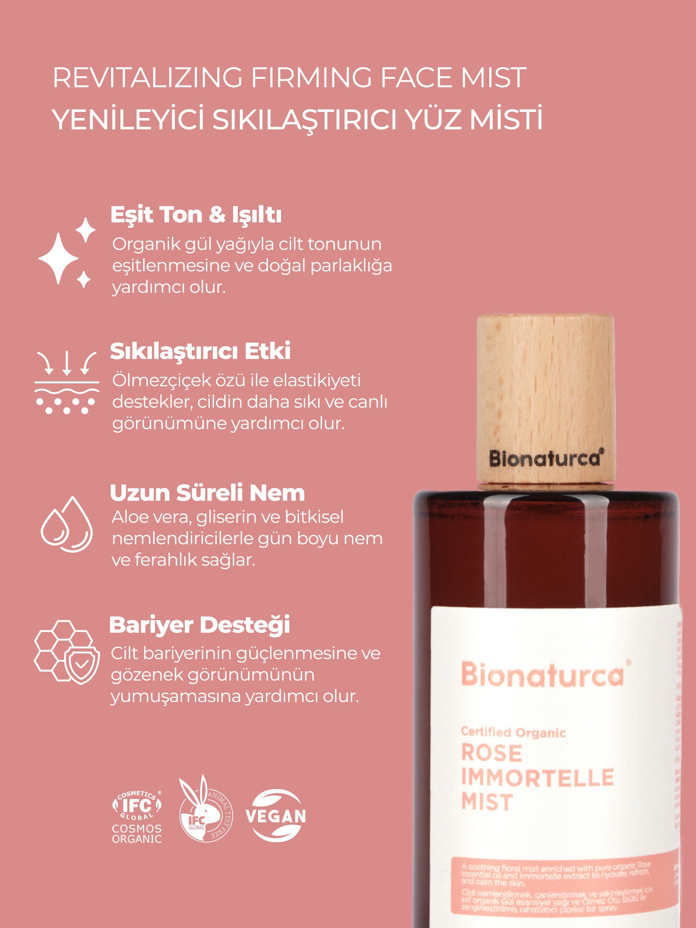 Organic Certified Rose & Immortelle Mist 100 Ml