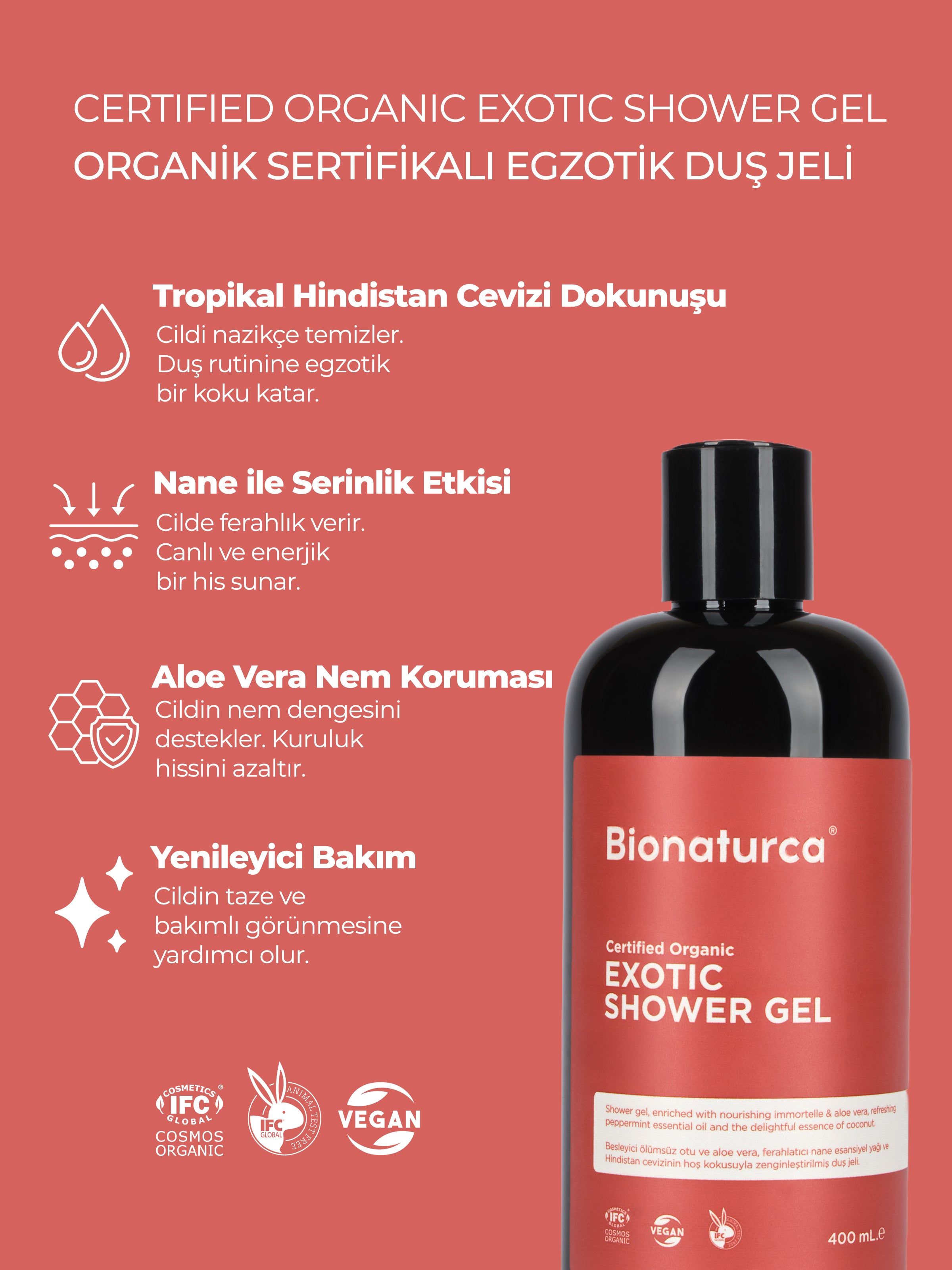 Organik Sertifikalı Egzotik Duş Jeli 400 ml