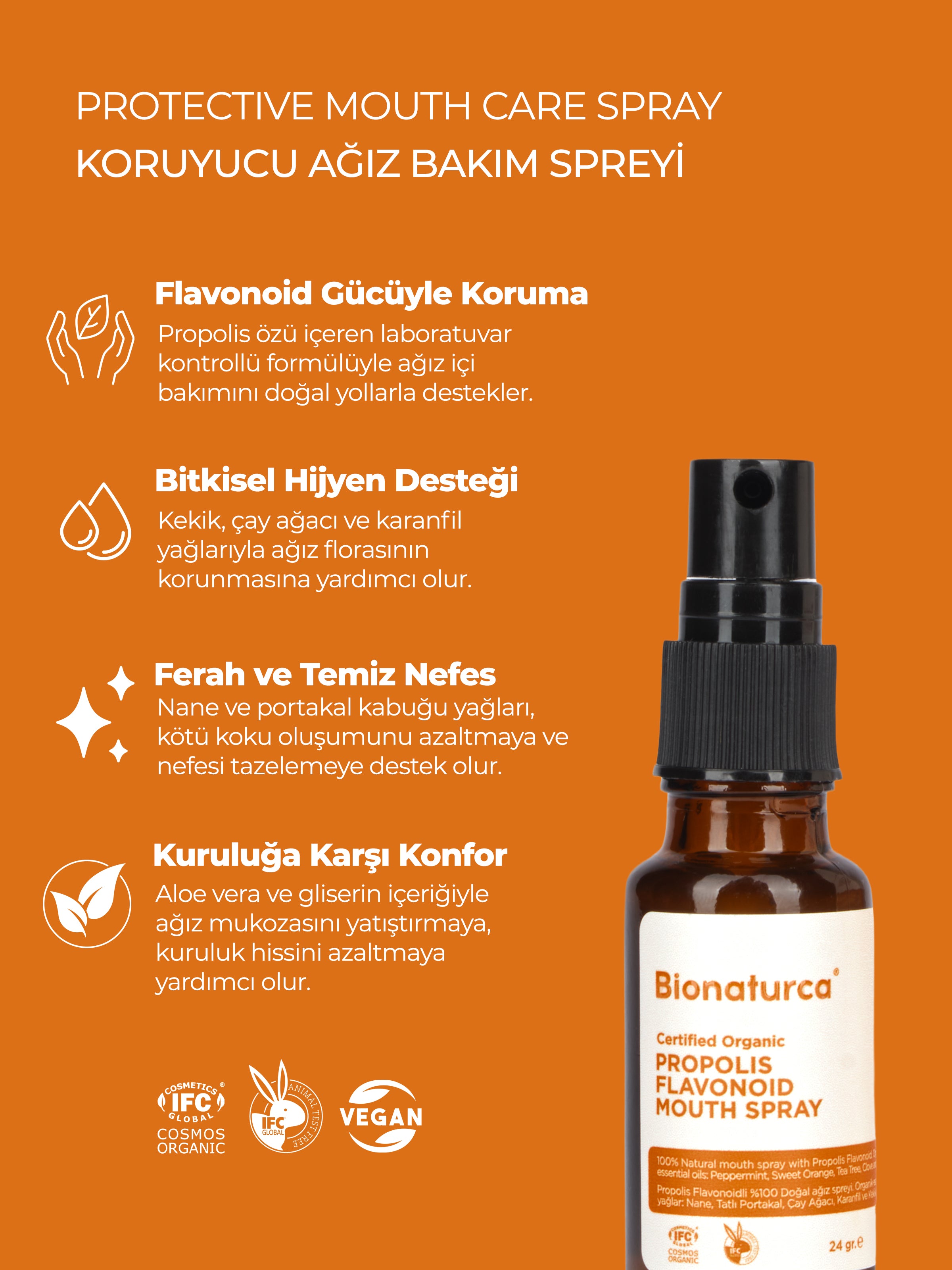 Organik Sertifikalı Koruyucu Ağız Bakım Spreyi 24 gr