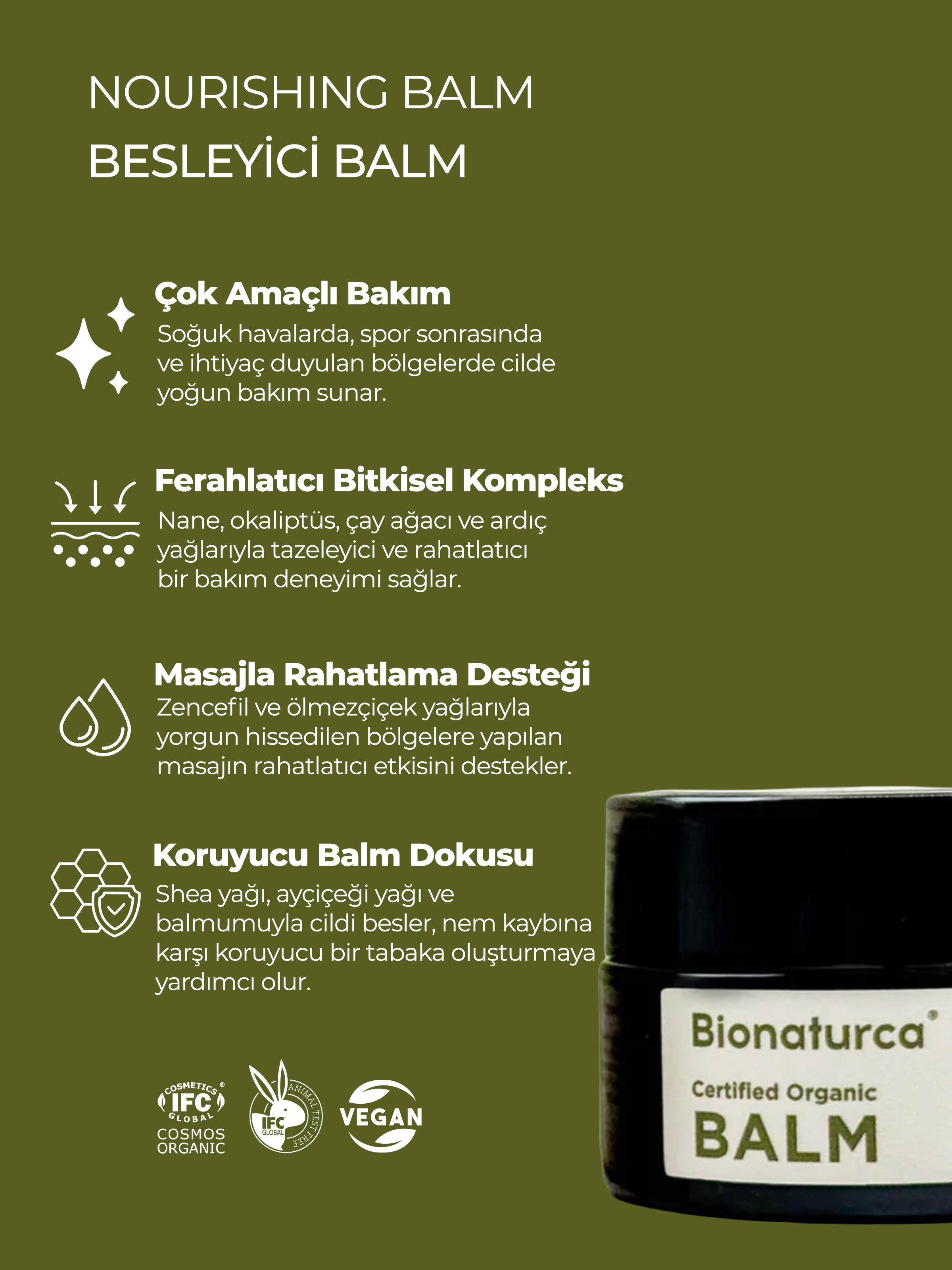 Organik Sertifikalı Balm -15 ml - Bionaturca