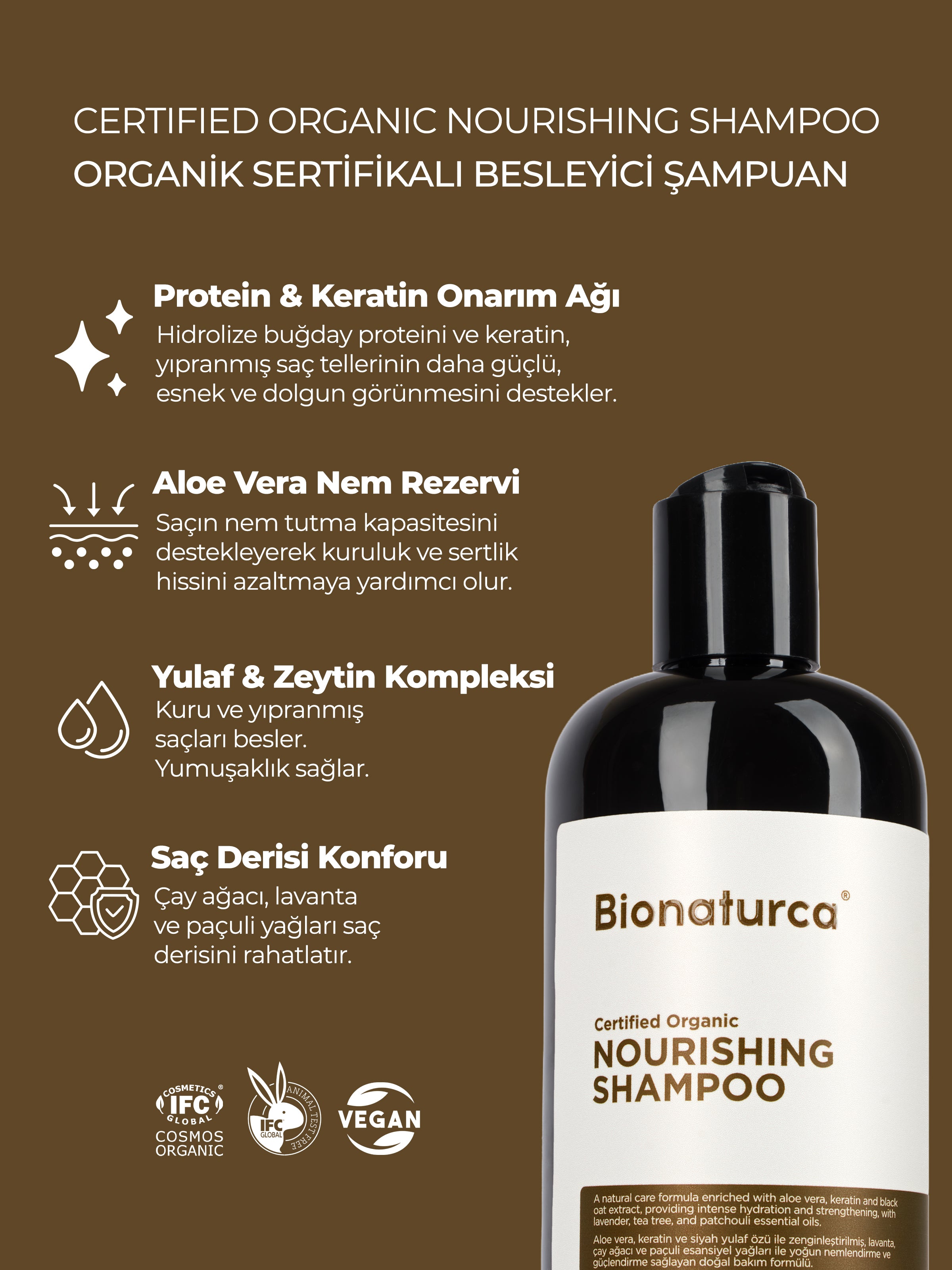 Organik Sertifikalı Yıpranma Karşıtı Besleyici Şampuan 400 ml