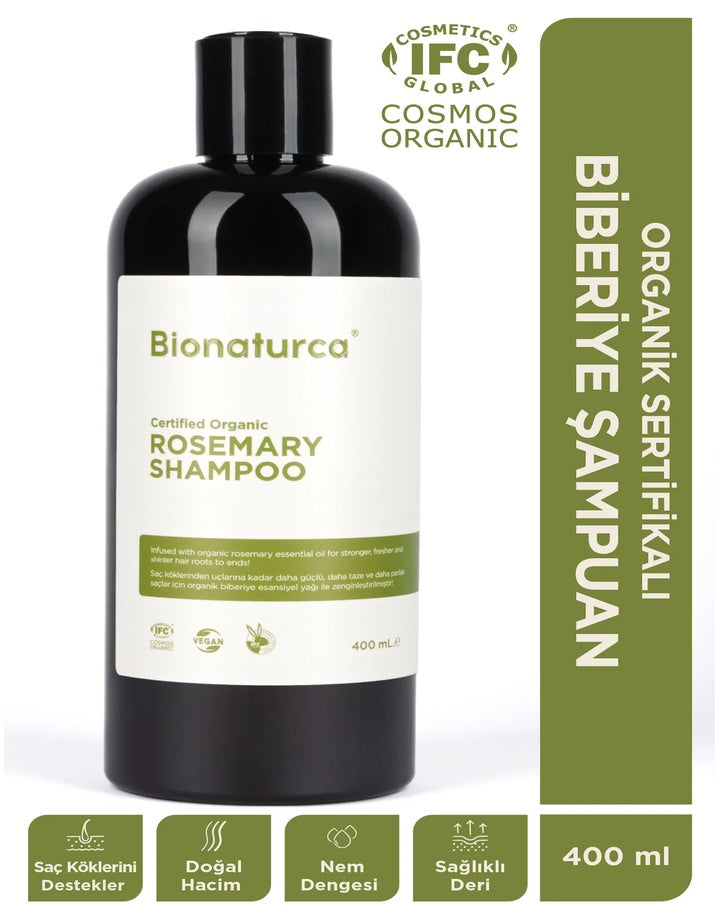 Organik Sertifikalı Dökülme Karşıtı Biberiye Şampuanı 400 ml