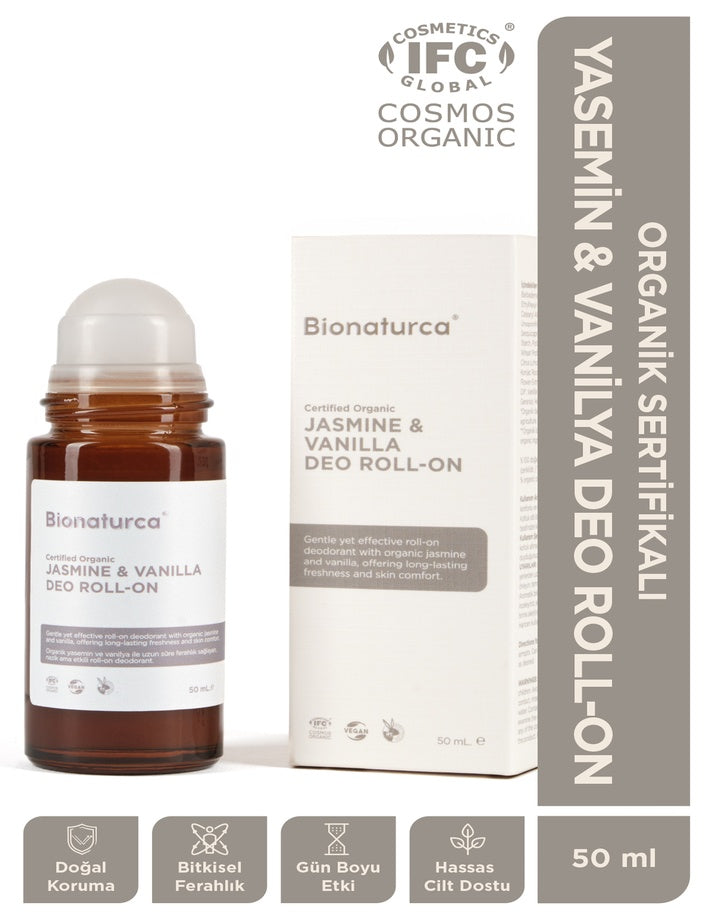 Organik Sertifikalı Yasemin & Vanilya Deo Roll-On 50 ml - Bionaturca