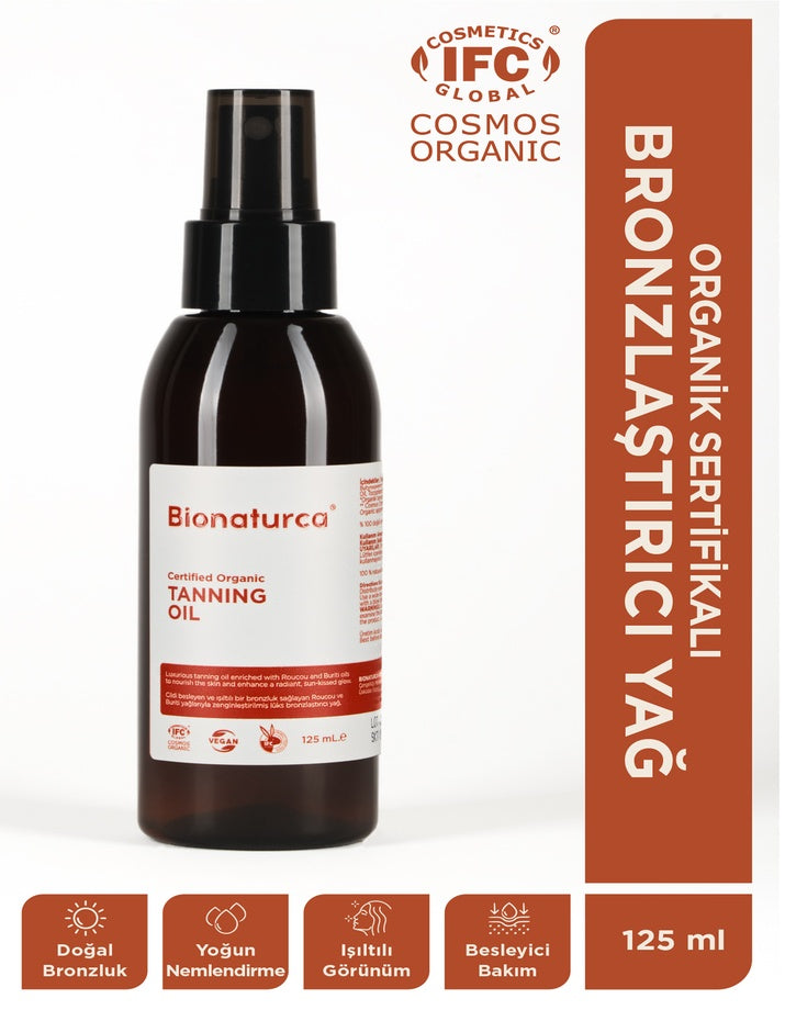 Organik Sertifikalı Bronzlaştırıcı Yağ 125 ml - Bionaturca
