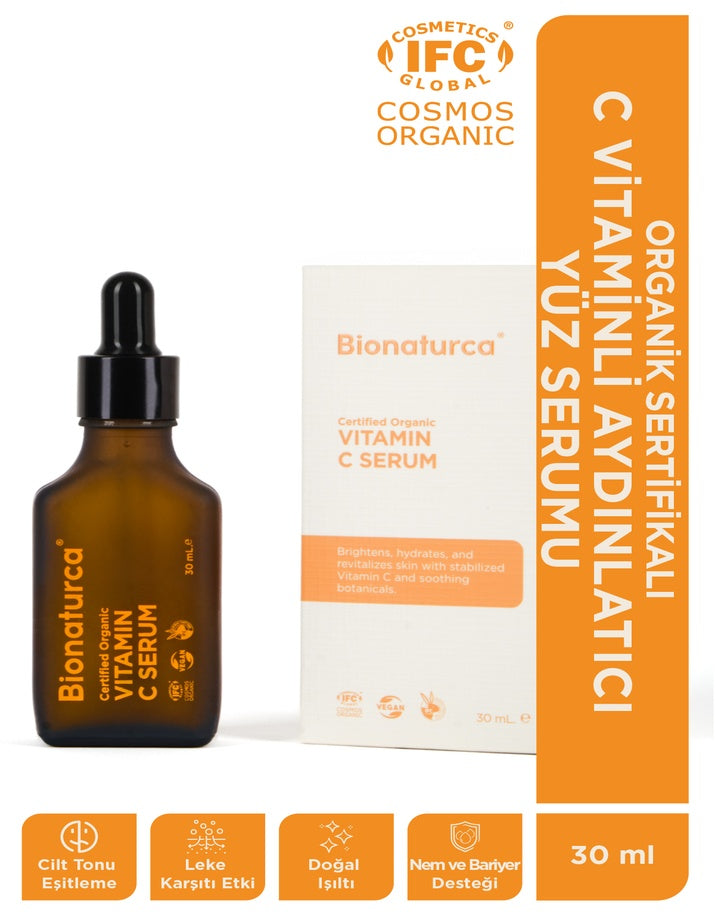 Organik Sertifikalı C Vitaminli Aydınlatıcı Yüz Serumu 30 m l- Bionaturca