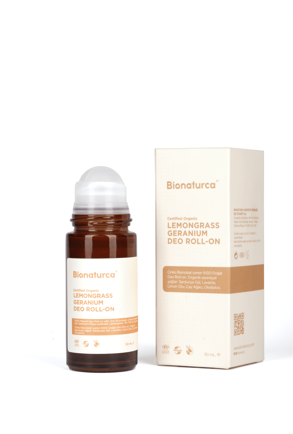 Organic Certified Lemongrass & Geranium Deo Roll-On 50 Ml