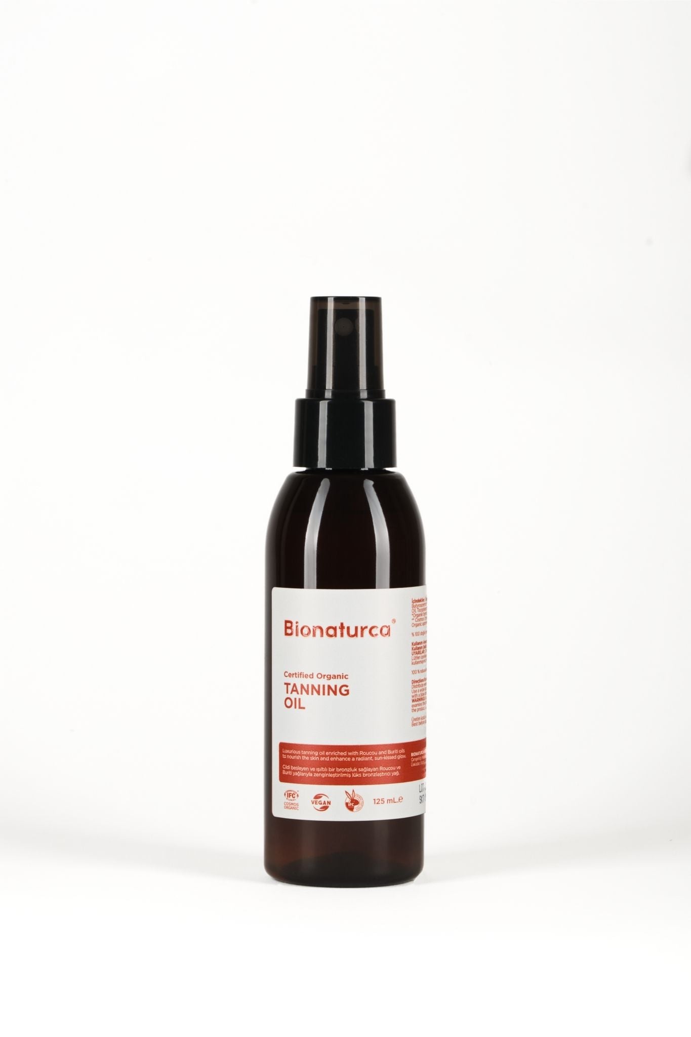 Organik Sertifikalı Bronzlaştırıcı Yağ 125 ml - Bionaturca