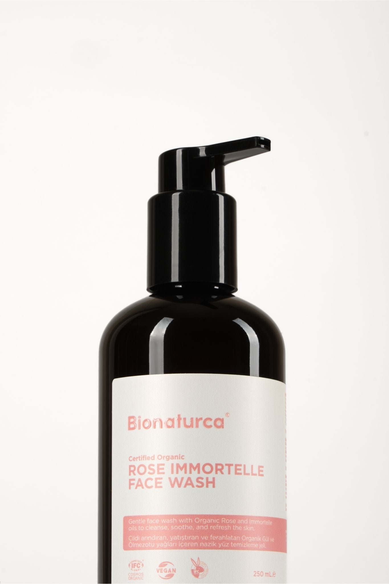 Organik Sertifikalı Gül & Ölmezçiçek Canlandırıcı Yüz Temizleme Jeli 250 ml - Bionaturca