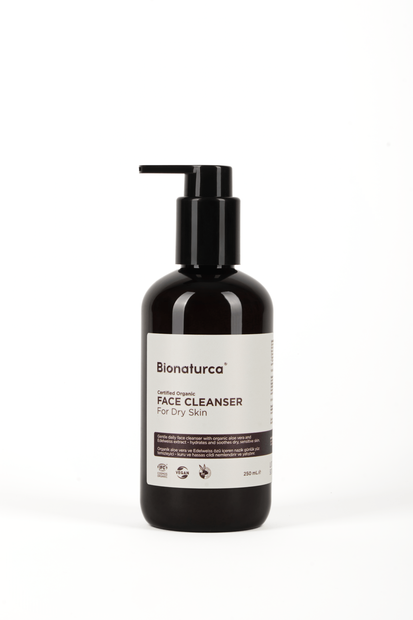 Organik Sertifikalı Kuru Ciltler İçin Yüz Temizleme Jeli 250 ml l- Bionaturca