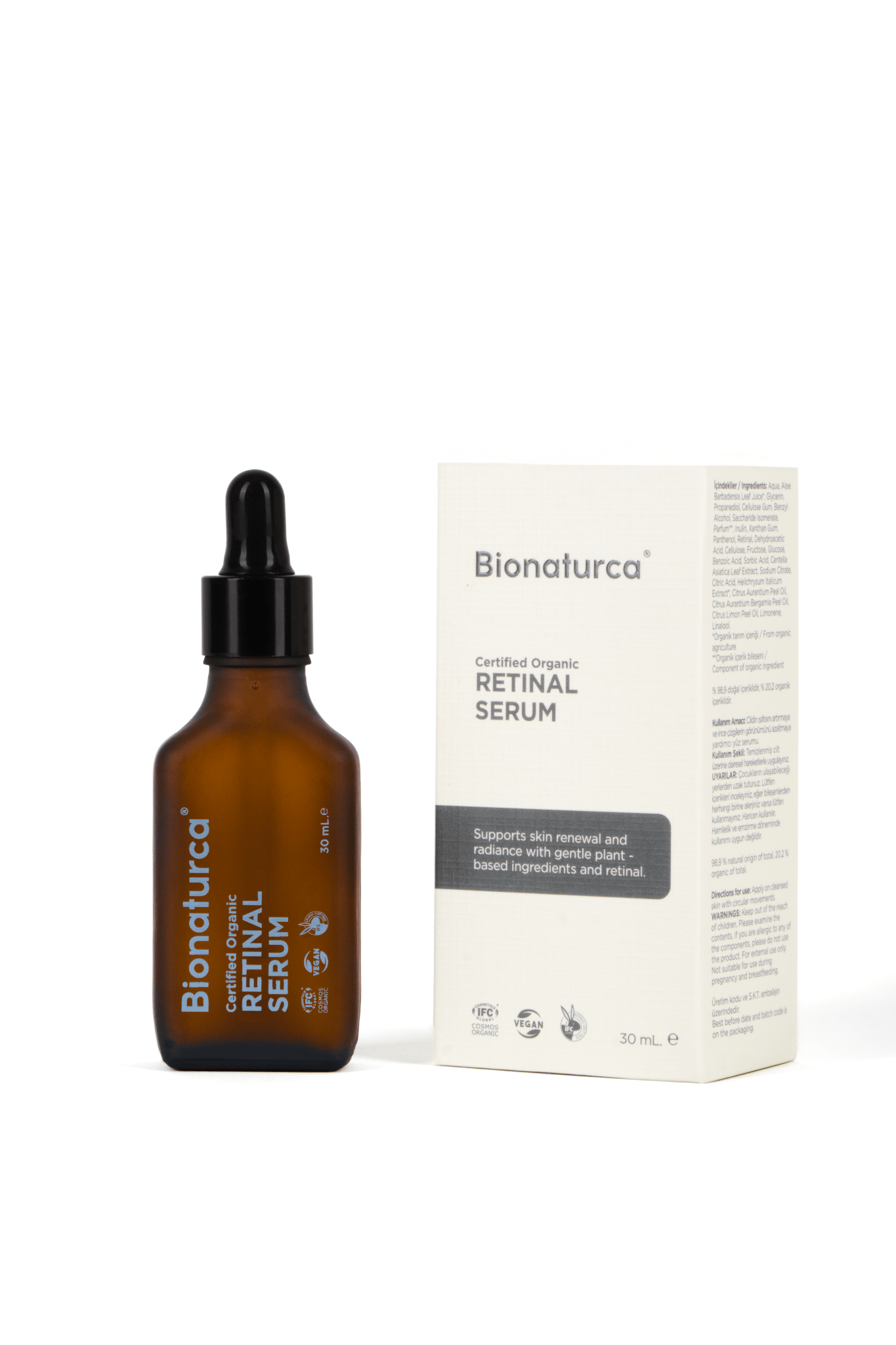 Organik Sertifikalı Retinal Yenileyici Yüz Serumu 30 ml - Bionaturca